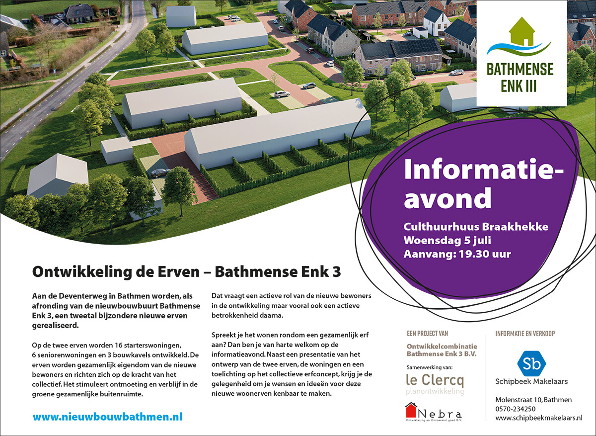 Informatieavond Nieuwbouw Bathmense Enk III