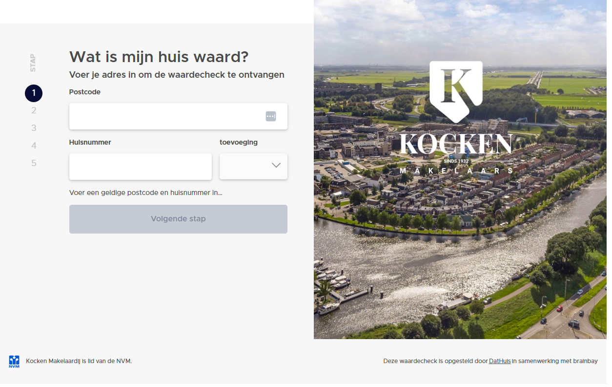 Kocken makelaars woningwaarde berekenen