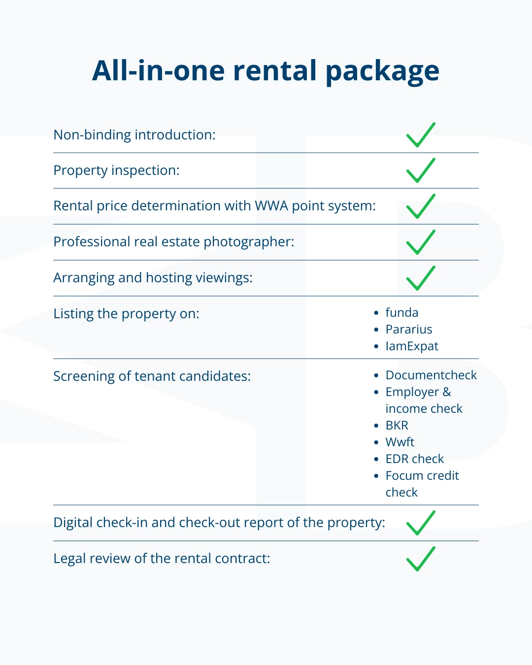 All in one rental package